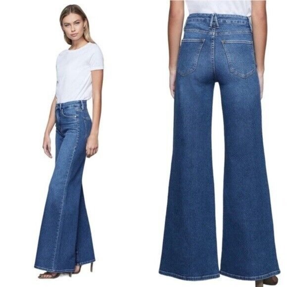 Good American GOOD WAIST PALAZZO Jeans Indigo Women’s Size 26 - Picture 11 of 11